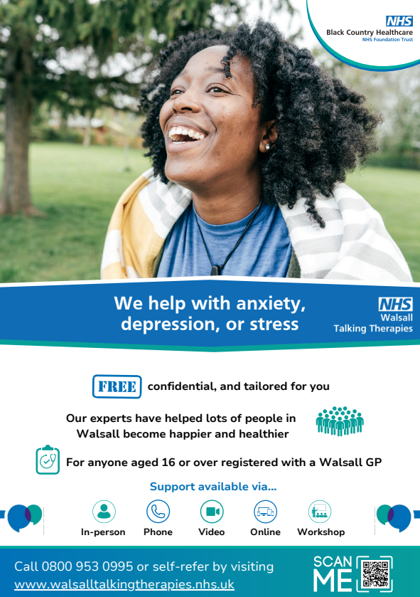 Walsall talking therapies poster