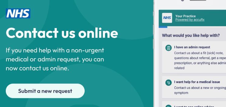 Contact Us Online - If you need help with a non-urgent medical or admin request, you can now contact us online